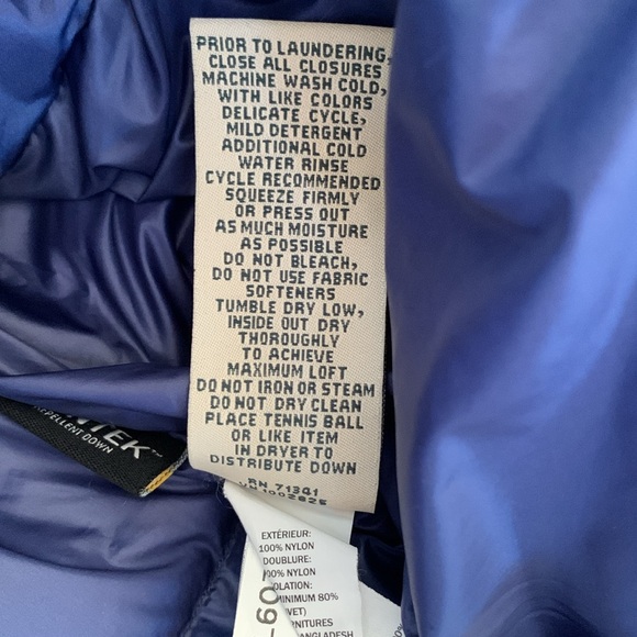 L.L. Bean DownTek 800 Lightweight Down Puffer Coat  Blue Packable Jacket Size XL - Picture 11 of 14